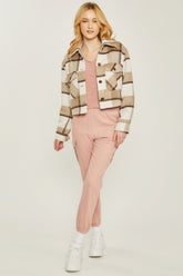 Yarn Dyed Plaid Button Up Jacket SALE